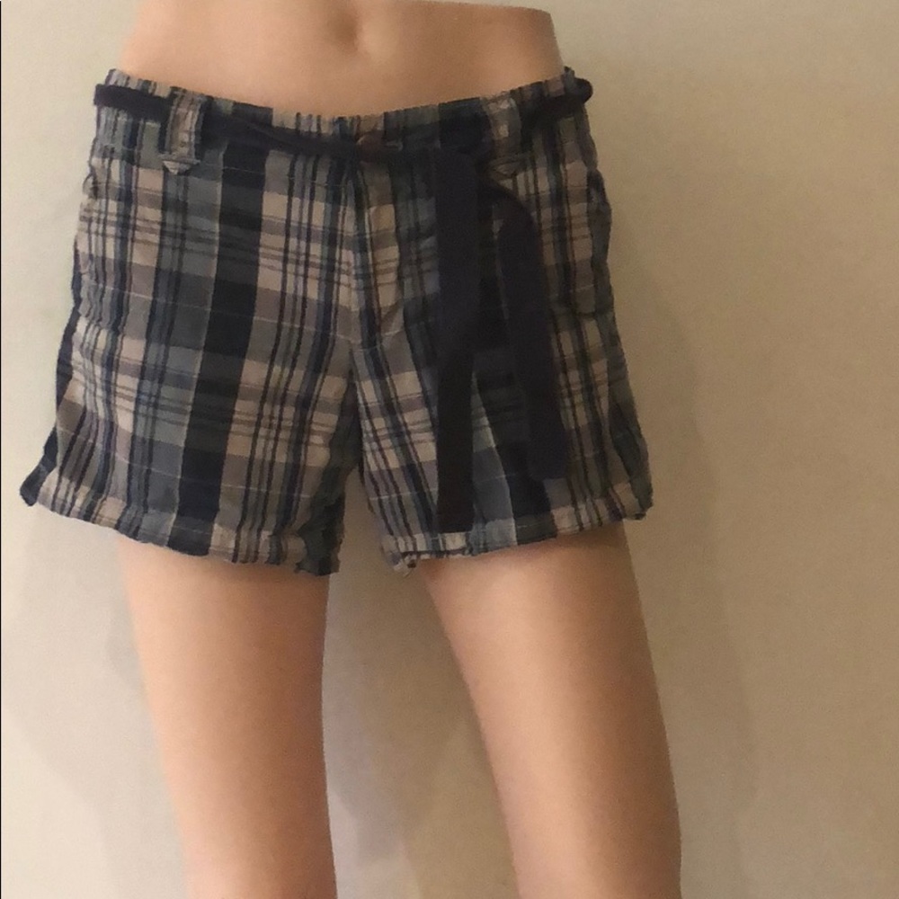 Plaid Gap belted shorts